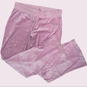 BCBG Y2K Pastel Lavender Velour Velvet Tracksuit Flare Pants